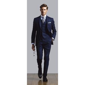 NAVY BLUE JASPE CHECK SLIM FIT SUIT